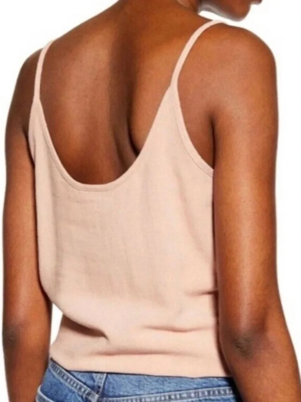 Topshop Polly Tie Front Tank Top Mauve Pink Button Front Cami Size 8 - Picture 4 of 9